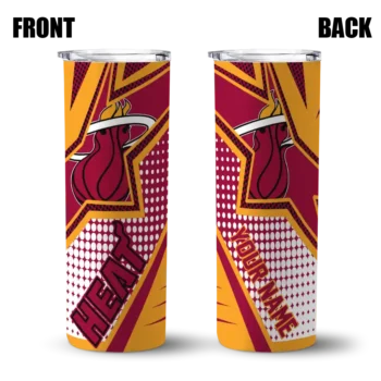 personalized miami heat web stripes red white skinny tumbler fashion forward.webp