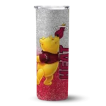 personalized miami heat winnie the pooh red gray skinny tumbler best selling 1.webp