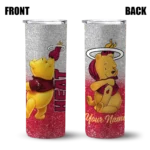 personalized miami heat winnie the pooh red gray skinny tumbler best selling 1.webp