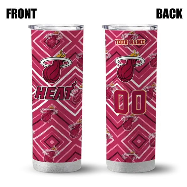 personalized miami heat zipper leopard red skinny tumbler fashion forward.webp