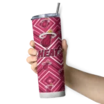 personalized miami heat zipper leopard red skinny tumbler best selling 1.webp