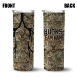 personalized milwaukee bucks antler flow camo skinny tumbler best selling 1.webp