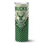 personalized milwaukee bucks chevron stripes green skinny tumbler best selling 1.webp