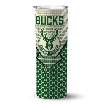 personalized milwaukee bucks chevron stripes green skinny tumbler best selling 1.webp