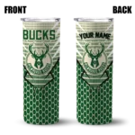 personalized milwaukee bucks chevron stripes green skinny tumbler best selling 1.webp