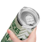 personalized milwaukee bucks chevron stripes green skinny tumbler best selling 1.webp