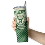 personalized milwaukee bucks chevron stripes green skinny tumbler best selling 1.webp