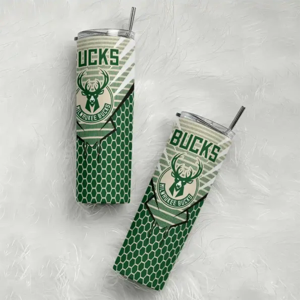 personalized milwaukee bucks chevron stripes green skinny tumbler top rated.webp