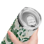 personalized milwaukee bucks claw marks green white skinny tumbler best selling 1.webp