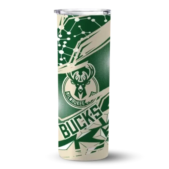 personalized milwaukee bucks helmet clash green skinny tumbler best selling 1.webp
