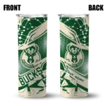 personalized milwaukee bucks helmet clash green skinny tumbler best selling 1.webp