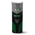 personalized milwaukee bucks hexagon honeycomb green black skinny tumbler best selling 1.webp