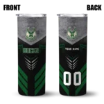 personalized milwaukee bucks hexagon honeycomb green black skinny tumbler best selling 1.webp