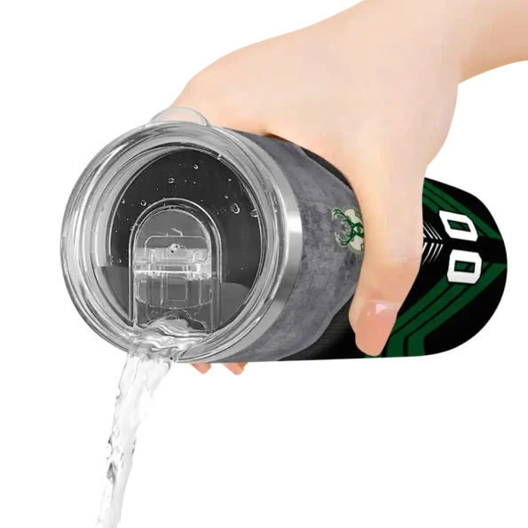 personalized milwaukee bucks hexagon honeycomb green black skinny tumbler latest model.webp