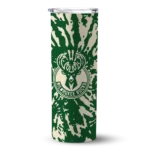personalized milwaukee bucks metallic grid green skinny tumbler best selling 1.webp