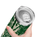 personalized milwaukee bucks metallic grid green skinny tumbler best selling 1.webp