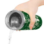personalized milwaukee bucks metallic grid green skinny tumbler best selling 1.webp