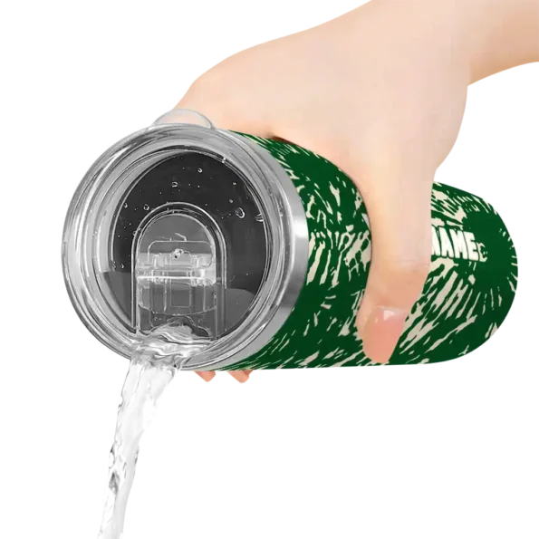 personalized milwaukee bucks metallic grid green skinny tumbler latest model.webp