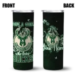 personalized milwaukee bucks rose romance green black skinny tumbler best selling 1.webp