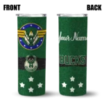 personalized milwaukee bucks star cluster green skinny tumbler best selling 1.webp