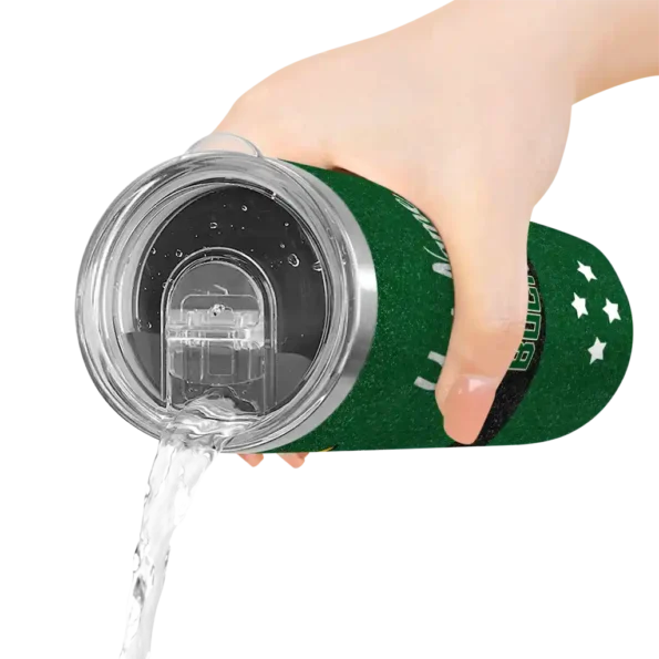 personalized milwaukee bucks star cluster green skinny tumbler latest model.webp