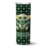 personalized milwaukee bucks yoda cozy green black skinny tumbler best selling 1.webp