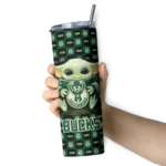personalized milwaukee bucks yoda cozy green black skinny tumbler best selling 1.webp