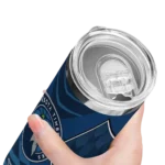 personalized minnesota timberwolves camo texture midnight blue skinny tumbler best selling 1.webp