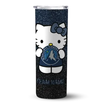 personalized minnesota timberwolves hello kitty midnight blue black skinny tumbler best selling.webp