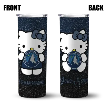personalized minnesota timberwolves hello kitty midnight blue black skinny tumbler fashion forward.webp