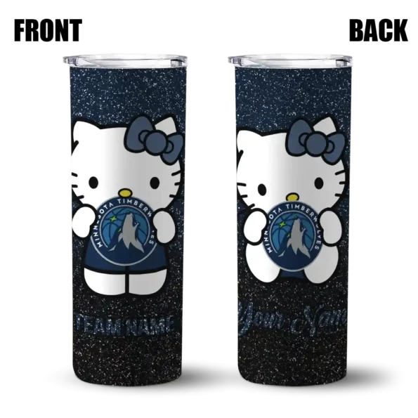 personalized minnesota timberwolves hello kitty midnight blue black skinny tumbler fashion forward.webp