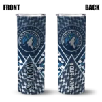 personalized minnesota timberwolves monogram burst midnight blue white skinny tumbler best selling 1.webp