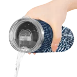 personalized minnesota timberwolves monogram burst midnight blue white skinny tumbler best selling 1.webp