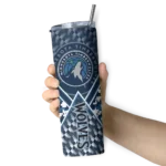 personalized minnesota timberwolves monogram burst midnight blue white skinny tumbler best selling 1.webp