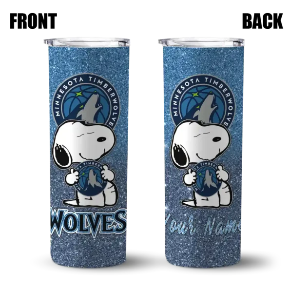 personalized minnesota timberwolves snoopy attitude midnight blue skinny tumbler fashion forward.webp