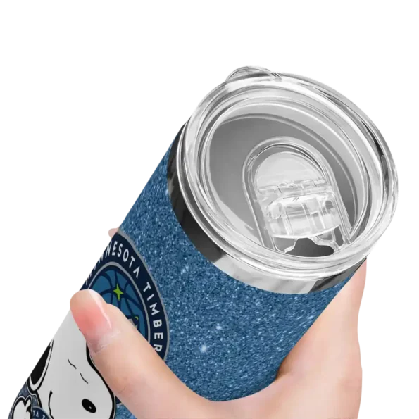 personalized minnesota timberwolves snoopy attitude midnight blue skinny tumbler high quality.webp