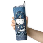 personalized minnesota timberwolves snoopy attitude midnight blue skinny tumbler best selling 1.webp