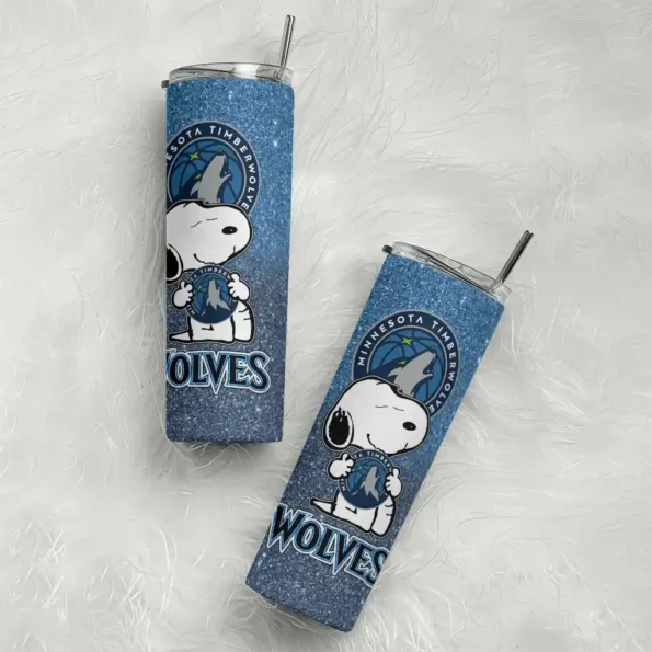 personalized minnesota timberwolves snoopy attitude midnight blue skinny tumbler top rated.webp