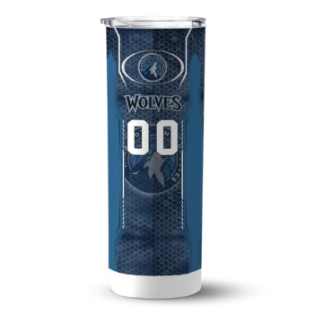 personalized minnesota timberwolves stacked diamond midnight blue skinny tumbler best selling.webp