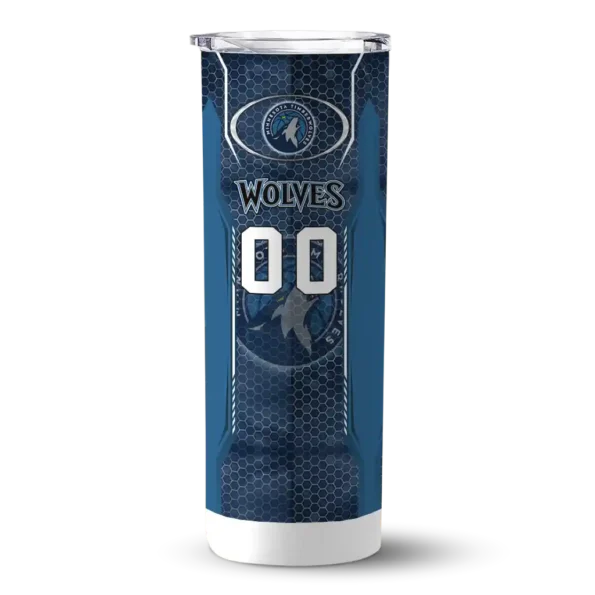 personalized minnesota timberwolves stacked diamond midnight blue skinny tumbler best selling.webp