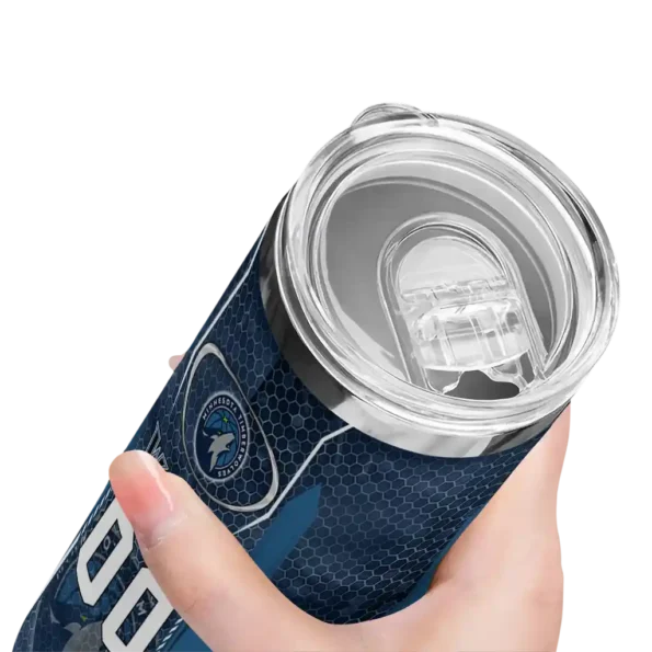 personalized minnesota timberwolves stacked diamond midnight blue skinny tumbler high quality.webp