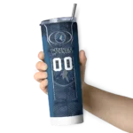 personalized minnesota timberwolves stacked diamond midnight blue skinny tumbler best selling 1.webp