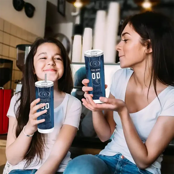 personalized minnesota timberwolves stacked diamond midnight blue skinny tumbler trendy.webp