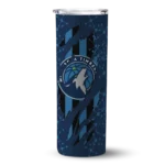 personalized minnesota timberwolves star pop midnight blue black skinny tumbler best selling.webp