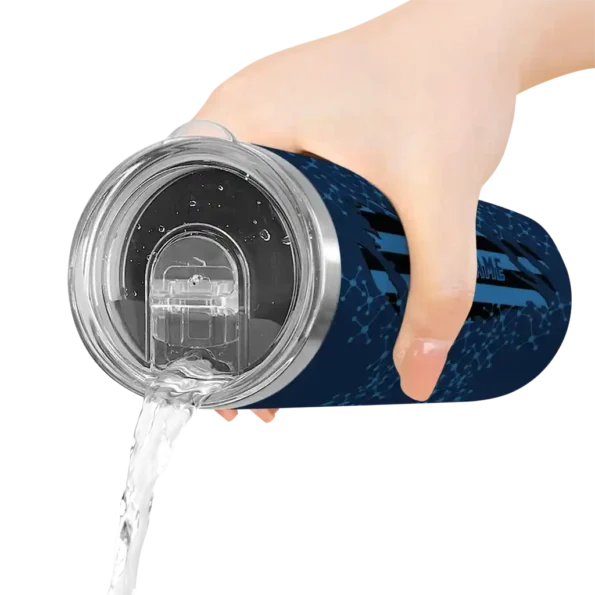 personalized minnesota timberwolves star pop midnight blue black skinny tumbler latest model.webp