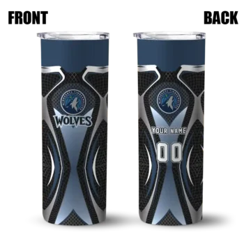 personalized minnesota timberwolves superman emblem midnight blue black skinny tumbler fashion forward.webp