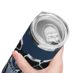personalized minnesota timberwolves superman emblem midnight blue black skinny tumbler best selling 1.webp