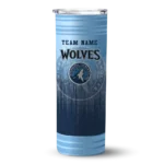 personalized minnesota timberwolves swirl texture midnight blue skinny tumbler best selling 1.webp
