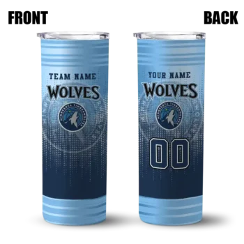 personalized minnesota timberwolves swirl texture midnight blue skinny tumbler fashion forward.webp