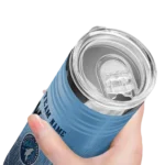 personalized minnesota timberwolves swirl texture midnight blue skinny tumbler best selling 1.webp